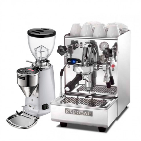 Vibiemme Domobar Junior HX & Mazzer Mini Elektronisch A Poliertes Aluminium