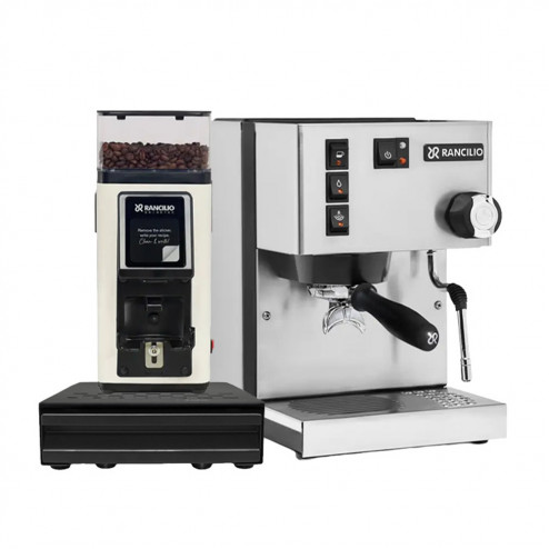 Rancilio Silvia V6 E + Rancilio Stile SD Weiß + Rancilio Knock Box