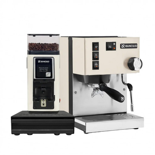 Rancilio Silvia V6 Weiß + Rancilio Stile SD Weiß + Rancilio Knock Box