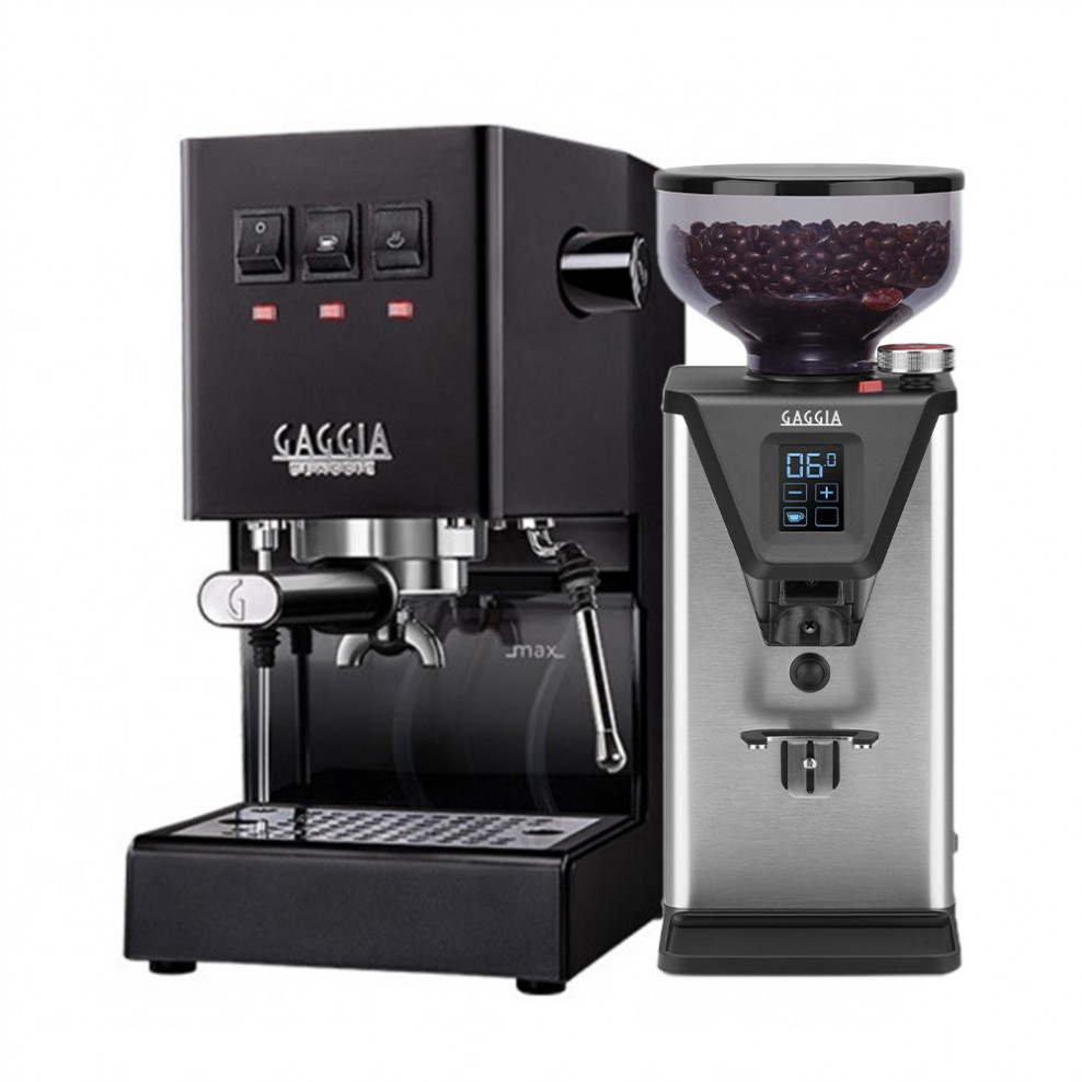 Gaggia Classic Evo Pro Schwarz & Gaggia MDF 55 | Caffè Italia