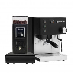 Rancilio Silvia V6 E Schwarz + Rancilio Stile SD Schwarz + Rancilio Knock Box